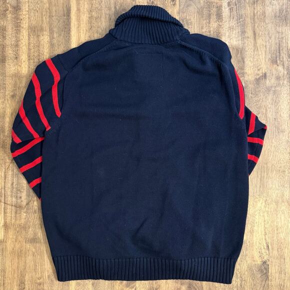 Play Cloths Shawl-Collar Cardigan Sweater Letter-Patch Stripe-Sleeve Men’s XL - Picture 10 of 10